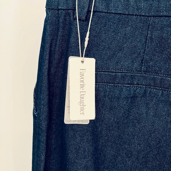 Favorite Daughter Vienna Wide Leg Pants Size 14 Dark Wash Denim High Rise Cotton - Picture 7 of 13